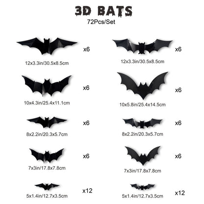 Halloween LED Wall Decal Night Lights (Bat, Spider, and Ghost Designs)