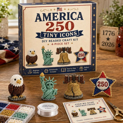 🔥LAST DAY 49% OFF-America 250 Beaded Bouquet DIY Kit – Limited Edition Patriotic Craft Collection