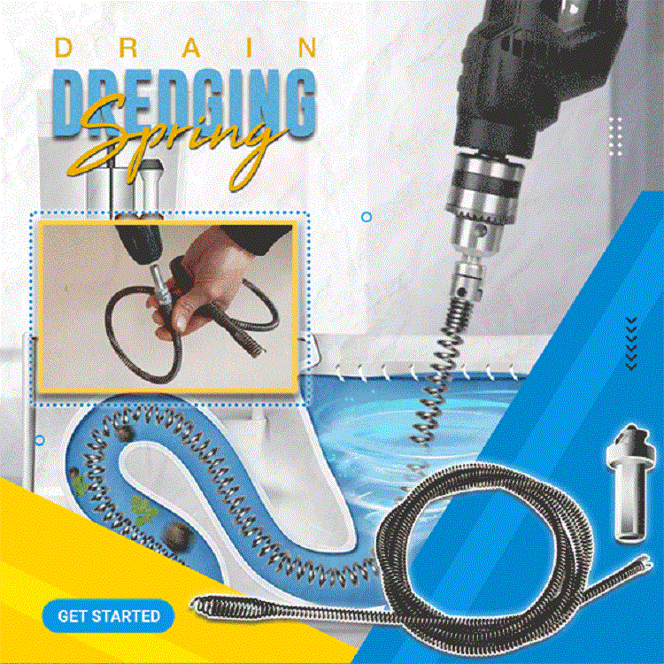Flexible Spring Drain Auger, Pipe Cleaning Tool for Electric Drill, Home Use Clog Remover for Sink, Floor Drain and Toilet