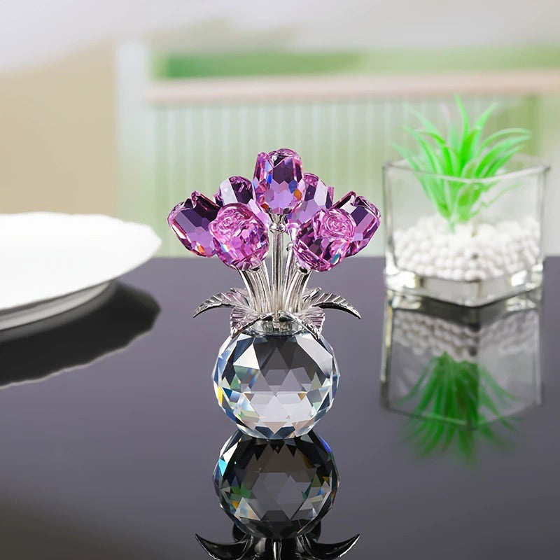 Exquisite Crystal Rose Ornament