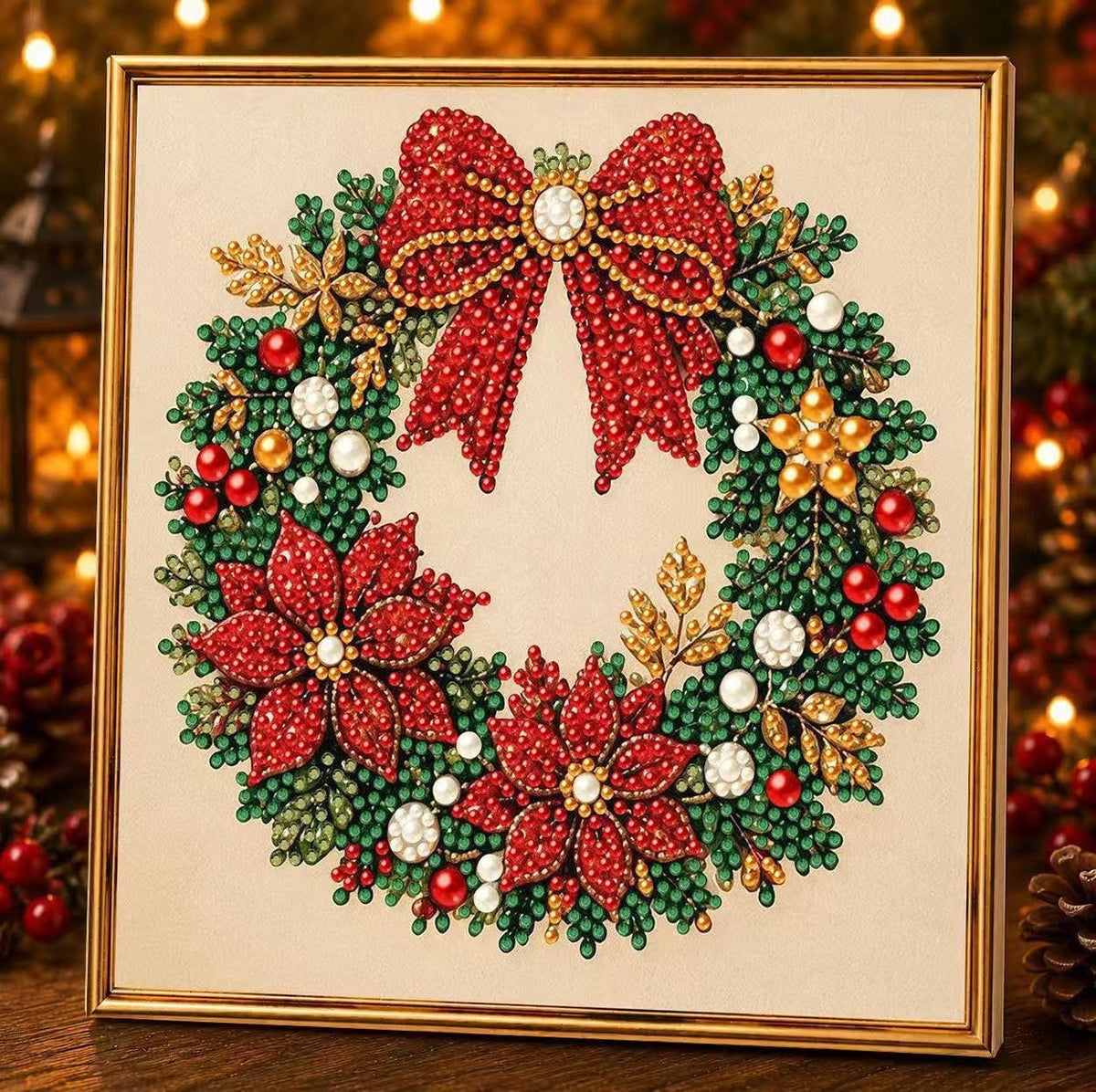 DIY Christmas Pearl & Diamond Art Kit (Frame Included)