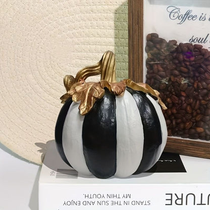 Black and White Artistic Pumpkin Halloween Ornament