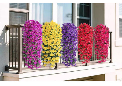 Artificial Bougainvillea Hanging Basket with Trailing Flowers