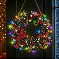 Red Bird and Bow Wreath
