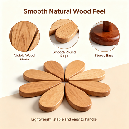 🎄 2-in-1 Wooden Christmas Tree Trivet & Decorative Coaster Set 🍂