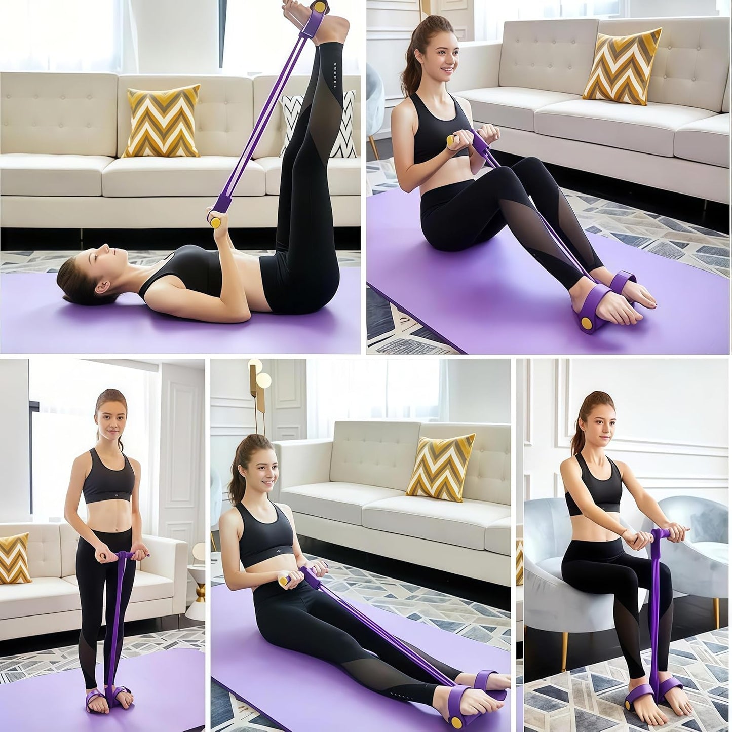 Multi-functional Pedal Resistance Band Trainer – Portable Foot Pedal Fitness Equipment ?