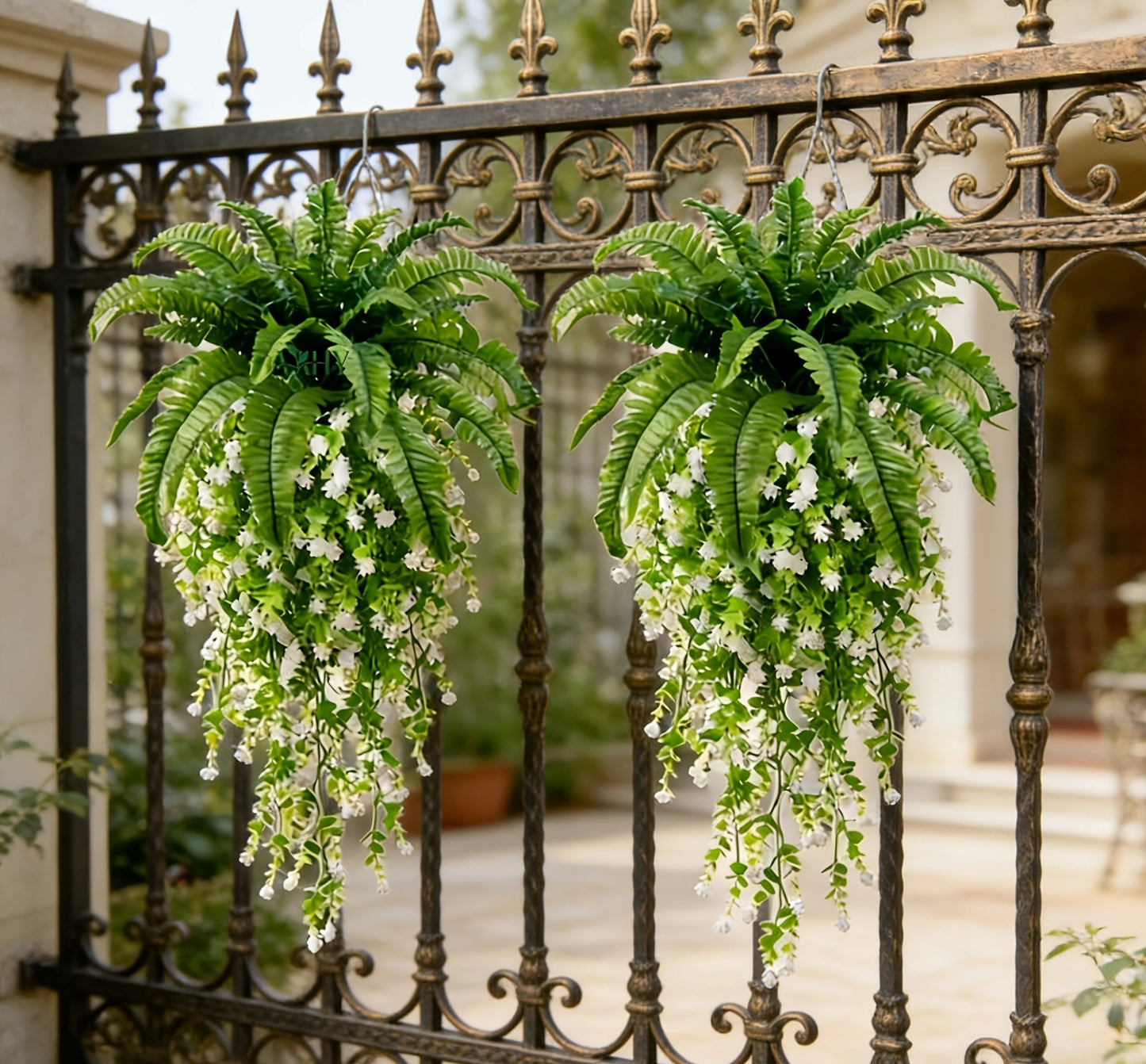 Mixed Artificial Boston Fern and Camellia Vine