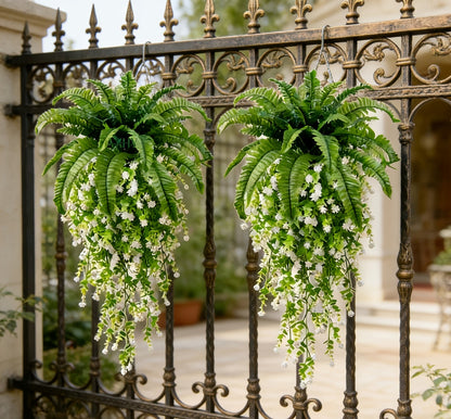 Mixed Artificial Boston Fern and Camellia Vine