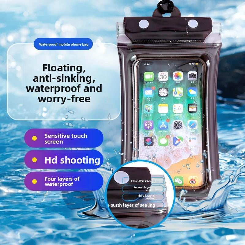 Airbag Waterproof Phone Case, Touch Compatible For Swimming Rafting