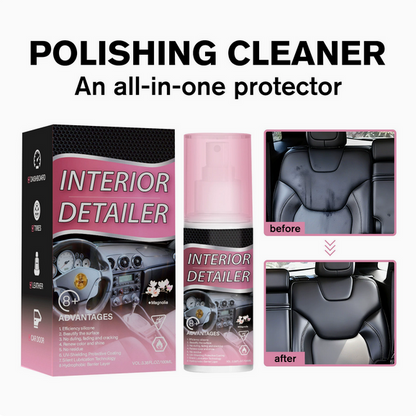 Car Interior Restorer Cleaner, Multi-Purpose Polishing & Maintenance Spray, Leather & Plastic Stain Remover & Gloss Protectant