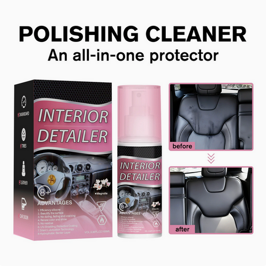 Car Interior Restorer Cleaner, Multi-Purpose Polishing & Maintenance Spray, Leather & Plastic Stain Remover & Gloss Protectant