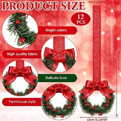 Christmas wreath with berry and bow accents