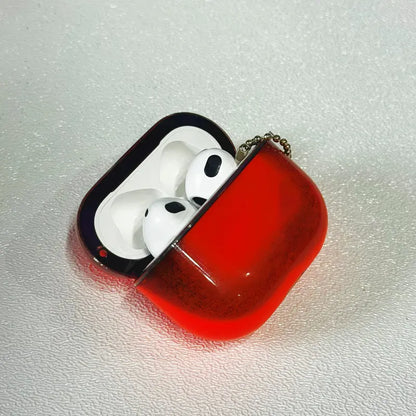 Luminous Quicksand Suitable For AirPods Shell 4 3 2 1 Pro 3 Pro 2/1 Suitable For Apple Earphone Cover Shock Absorption Enhanced Protection Cute Flash Luminous Dark Liquid Flash Funny Hard Clear Luminous Sand Earphone Case Detachable Keychain