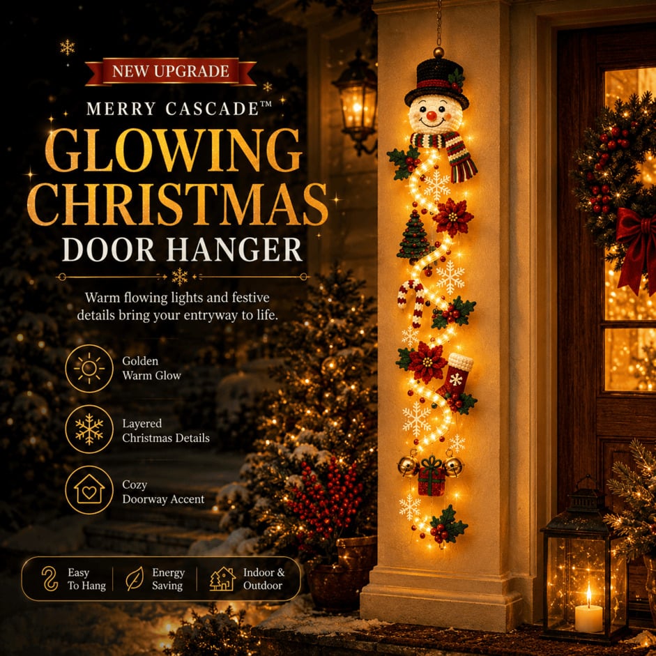 ✨ Glowing Christmas Door Hanger – 6 Festive Designs🎅