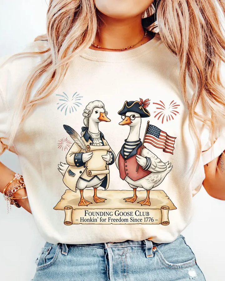 Funny Patriotic History Prints Cotton Short Sleeve Tshirt