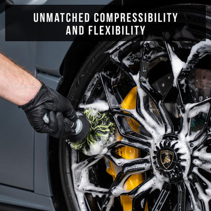 Car wheel cleaning brush
