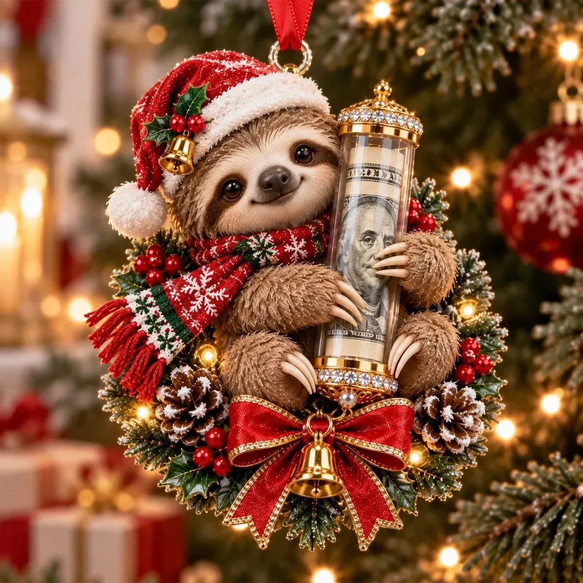 ⏳ Last Day 49% OFF – 🎄3D Christmas Money Plush Ornament | 13 Cute Animal Designs with Reusable Cash & Coin Holder 🎁