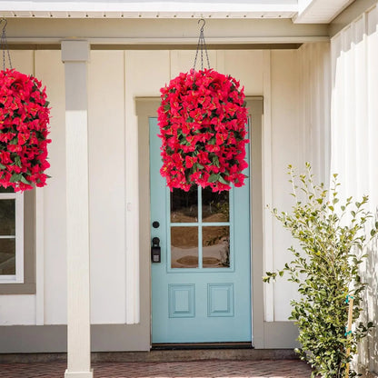 Artificial Bougainvillea Hanging Basket with Trailing Flowers