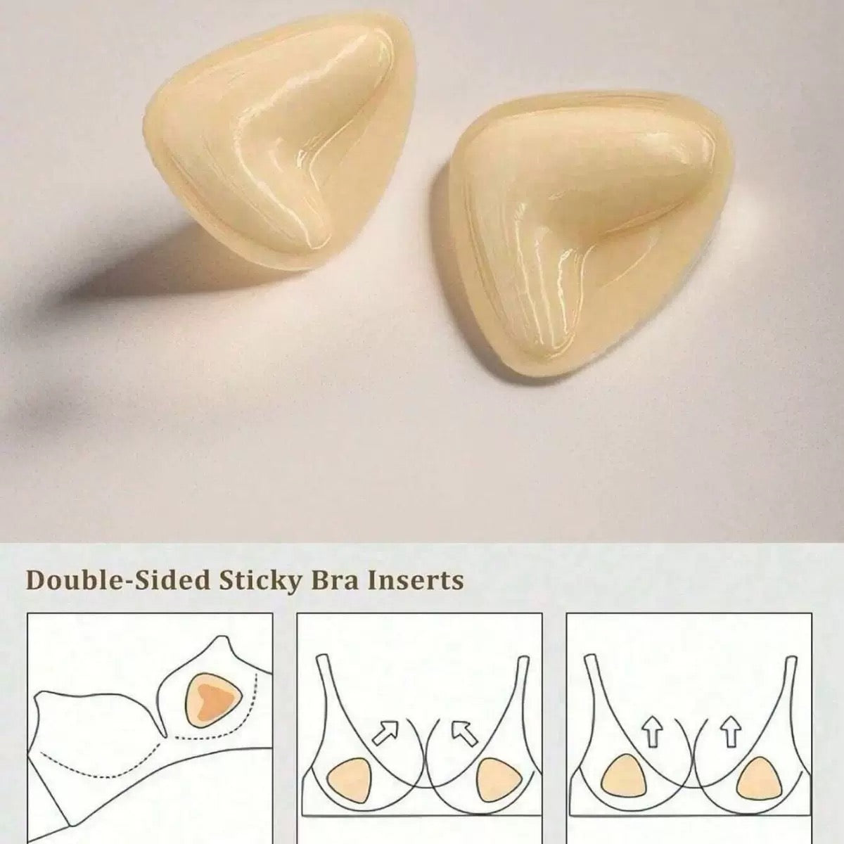 Double-Sided Sticky Push-Up Bra Inserts | Reusable Silicone Lift Pads for All Outfits