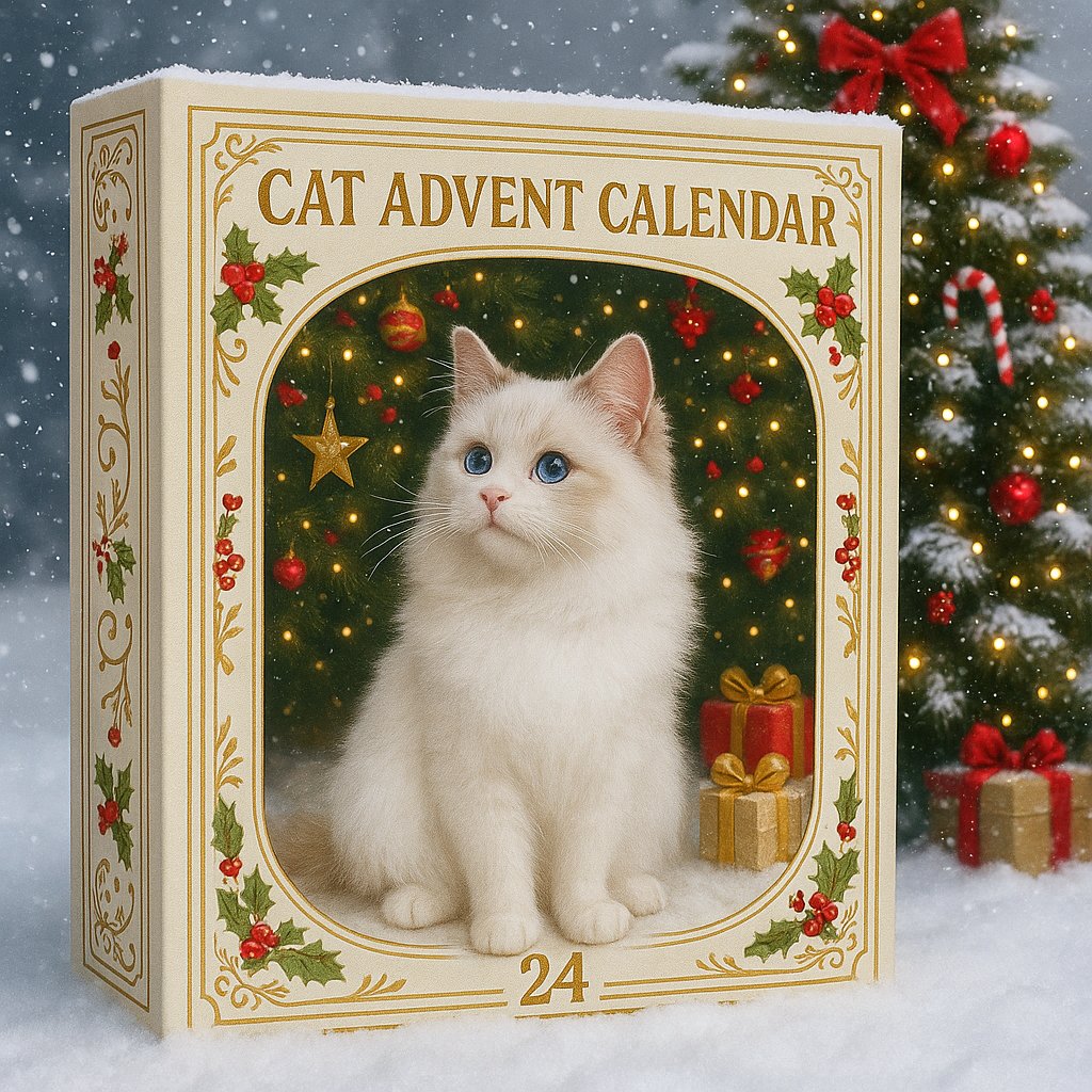 Advent Calendar 2026 3D Cat Advent Calendar Gift for Adults Friends Cat Owners and Lovers Christmas Holiday Countdown Gift 24 Designs Cats Charm Christmas Tree Ornament