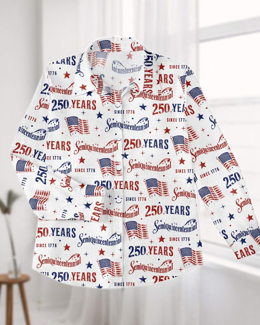 USA 250th Anniversary long sleeve Blouse Shirt