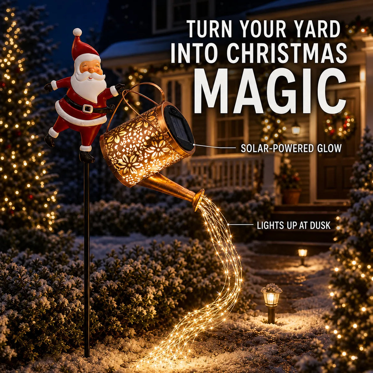 🐕2026 HOT SALE🥳 Solar Santa Waterfall Garden Light