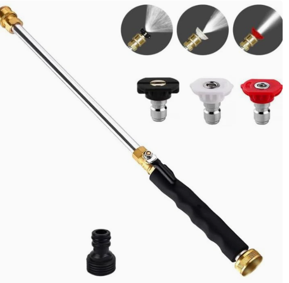 High-Pressure Washer Wand with 3 Spray Tips, All-in-One Cleaning Tool