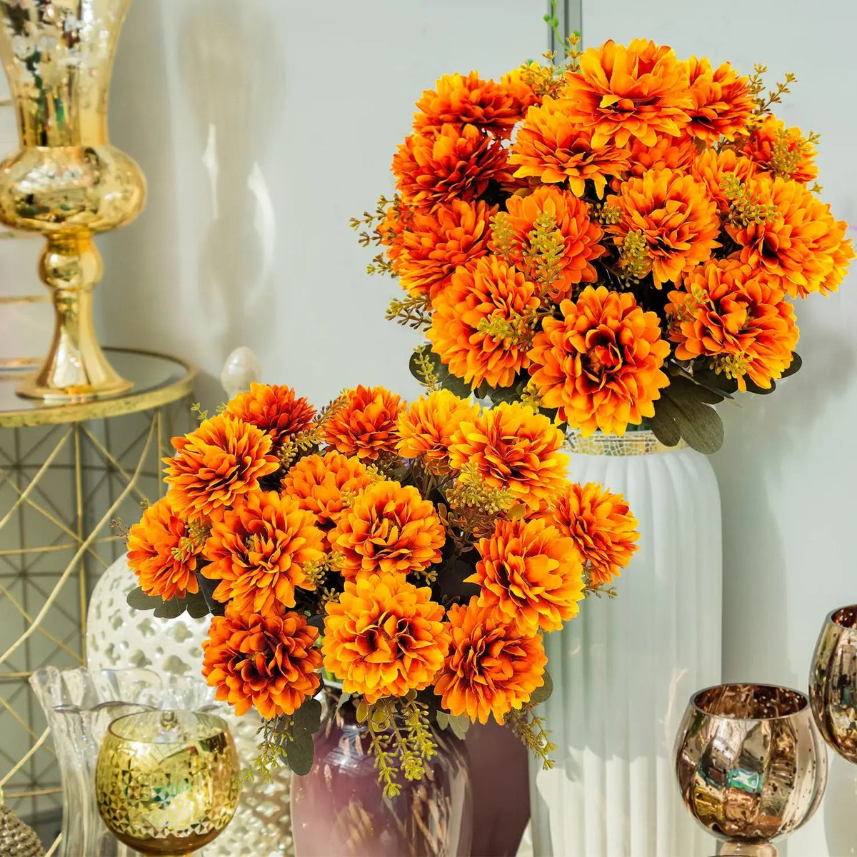 Artificial Autumn Thanksgiving 9-Stem Chrysanthemum Decoration