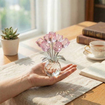 Exquisite Crystal Rose Ornament
