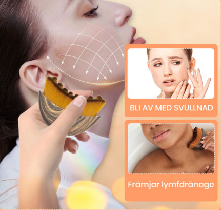 Crescent Lymphatic Massage Brush, Facial Gua Sha Tool for Face, Neck & Eye Care, Home Beauty Device