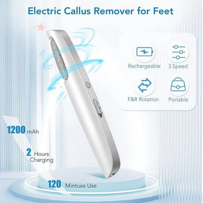 New Electric Foot File, Callus Remover for Cracked Heels, Portable Pedicure Kit with Replacement Heads