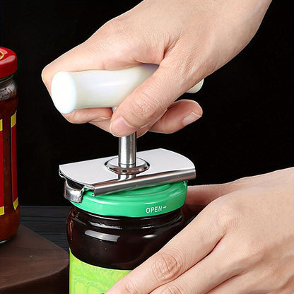 Stainless Steel Labor-Saving Jar Opener, Universal Bottle Lid Remover for Glass Cans, Jars & Bottles