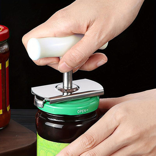 Stainless Steel Labor-Saving Jar Opener, Universal Bottle Lid Remover for Glass Cans, Jars & Bottles