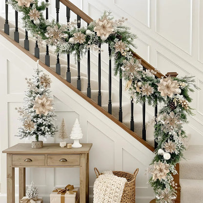 Christmas-themed artificial flower decoration set（18-piece set）