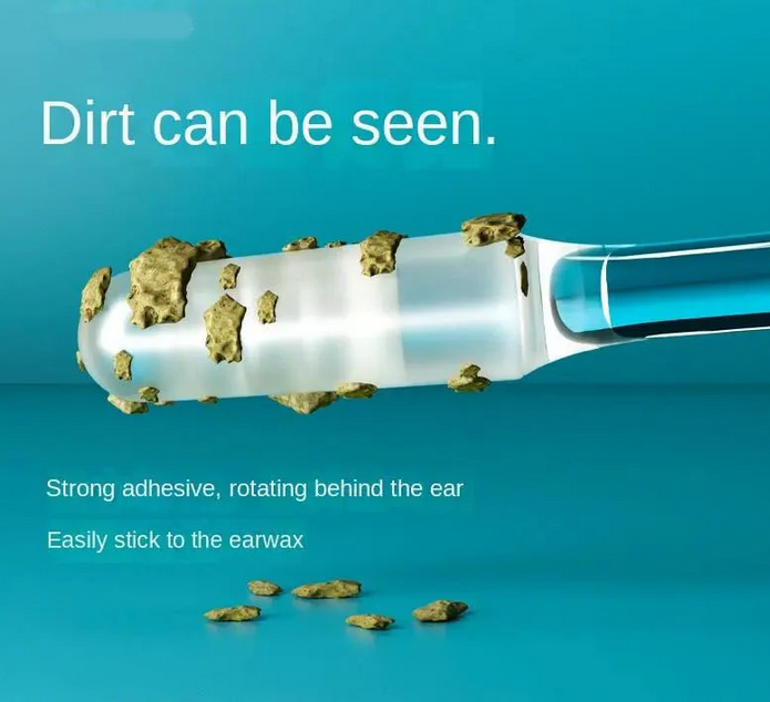 Earwax cleaning stick, soft tip gently removes earwax, safe cleaning.