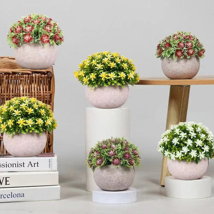 Spherical Pulp-Pot Artificial Green Plant