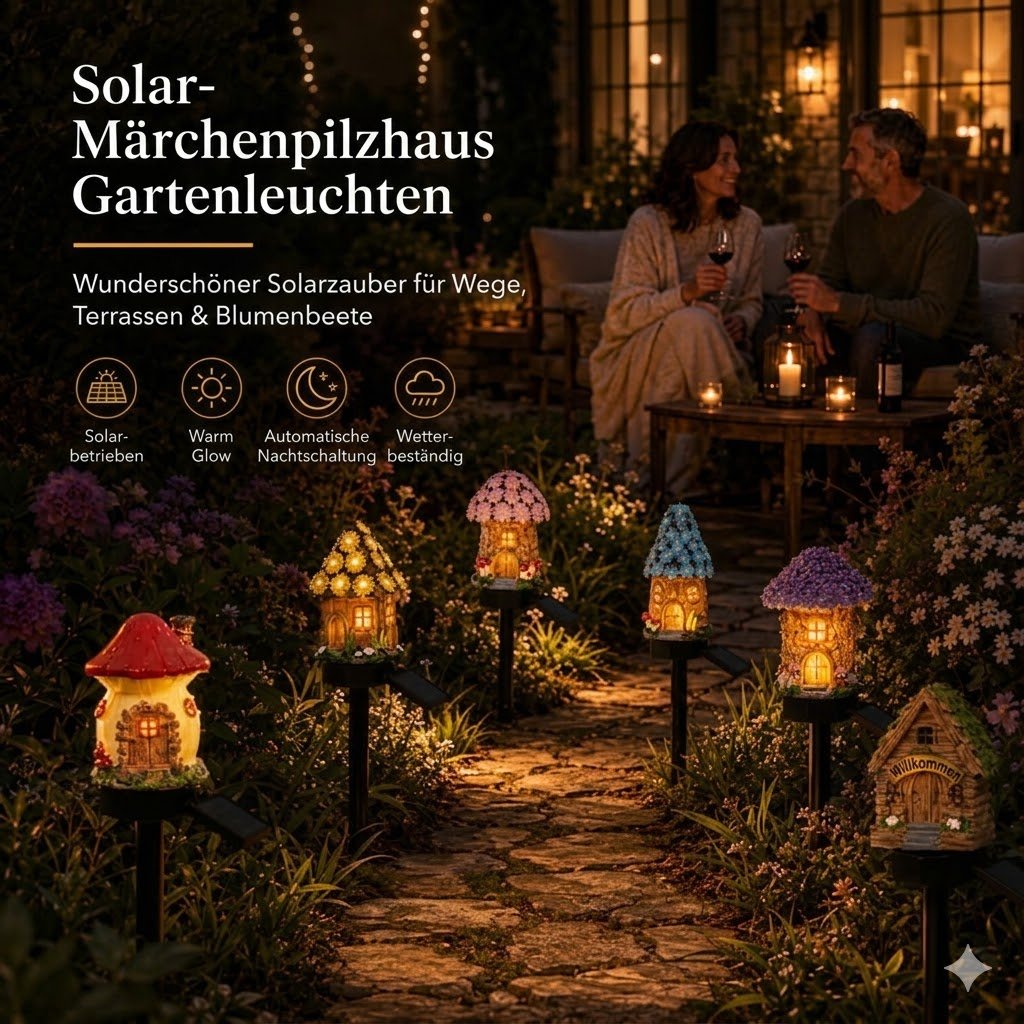 🍄✨ Turn Your Backyard Into An Enchanted Fairy Forest! Solar Mushroom Cottage Garden Light (49% OFF Today)💡