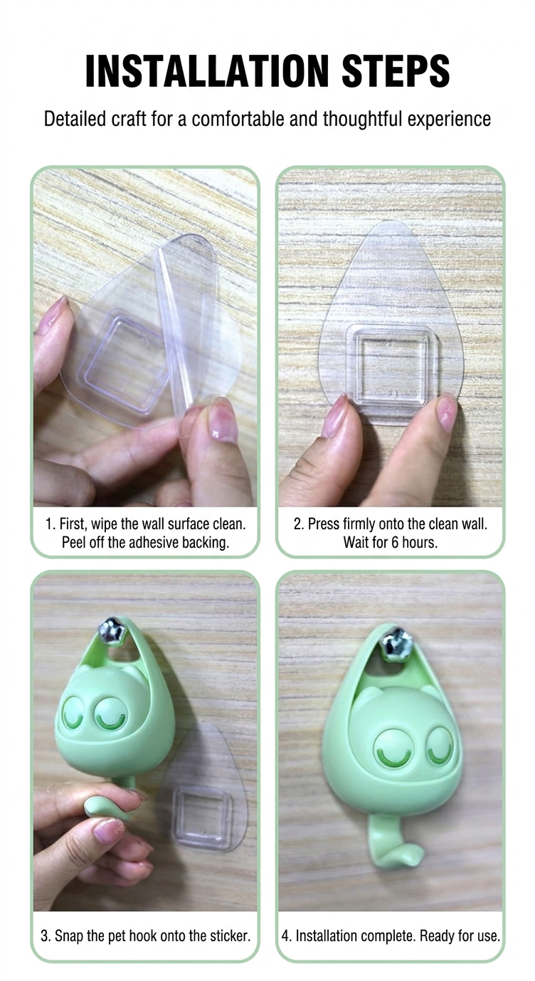 Adorable Owl Wall Hook with Moving Eyes – Punch-Free Adhesive Hanger for Home Organization & Fun Decor