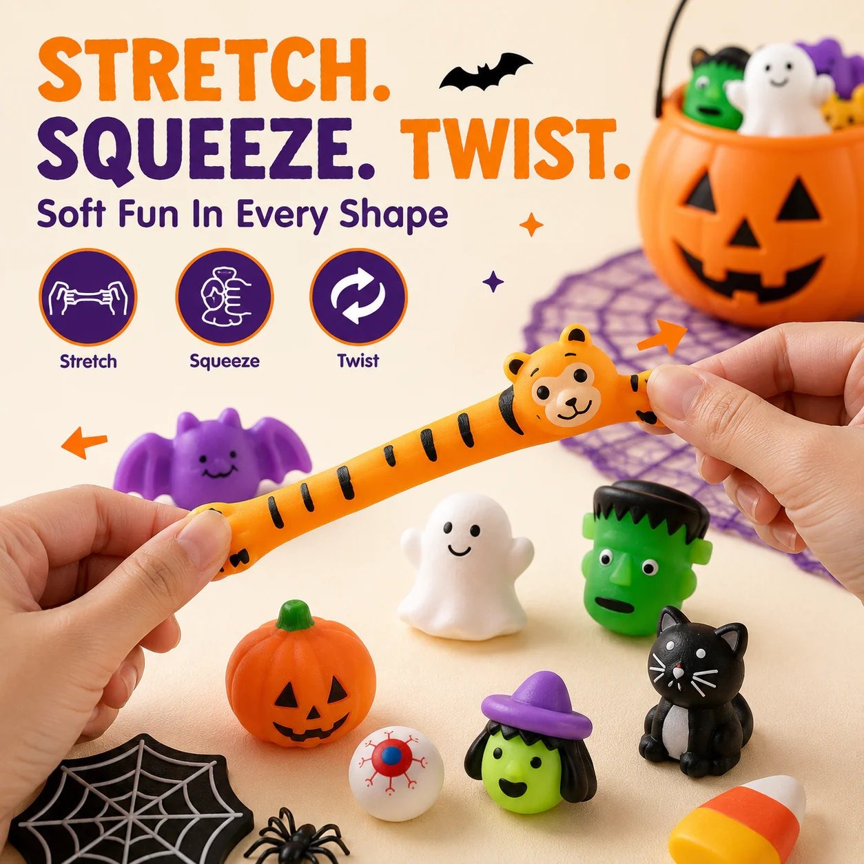 Halloween Stress-Relief Squeeze Toy Set