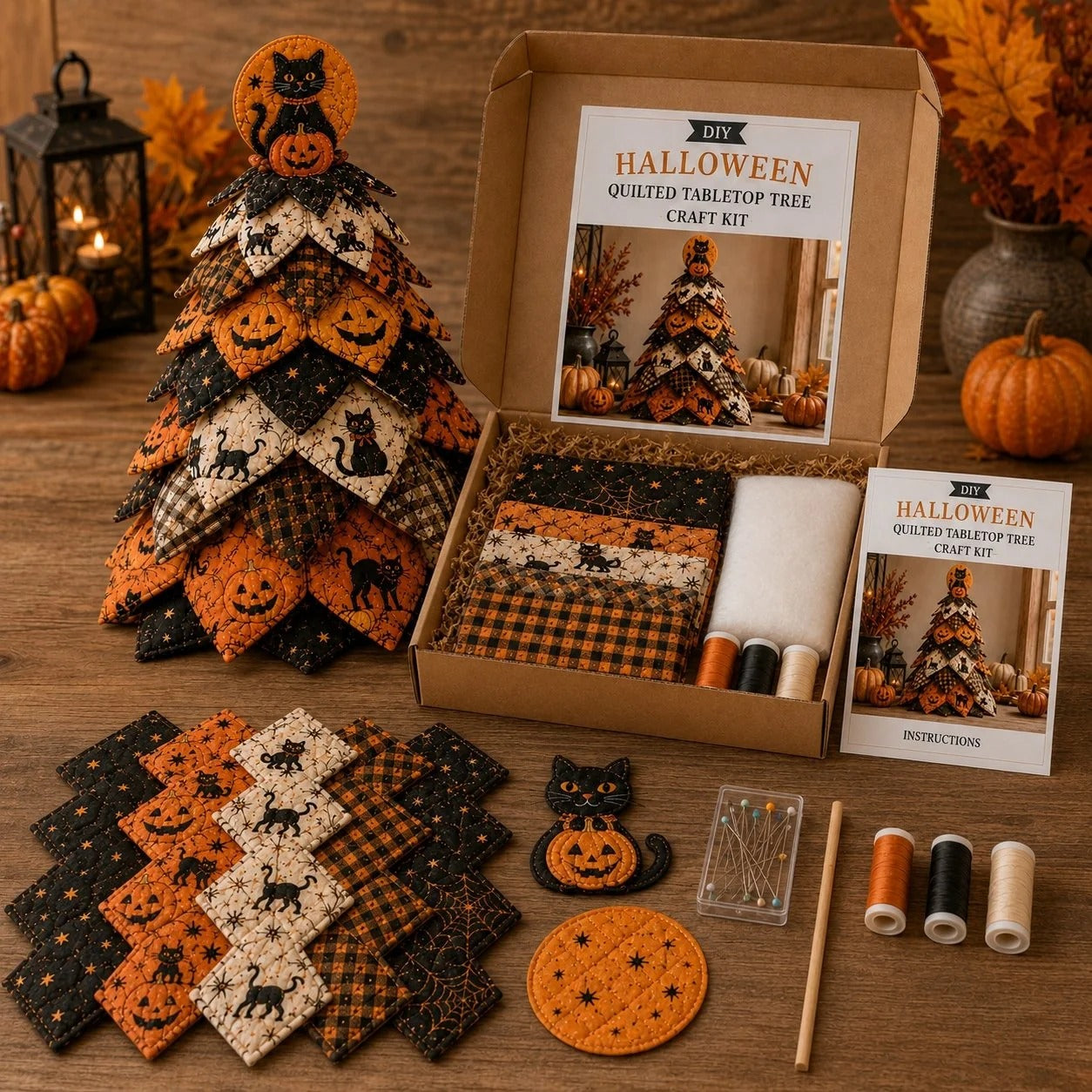DIY Halloween-Themed Tree Sewing Kit