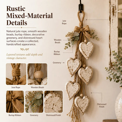 Hanging heart-shaped wall decoration