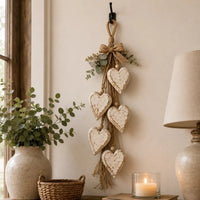 Hanging heart-shaped wall decoration-White