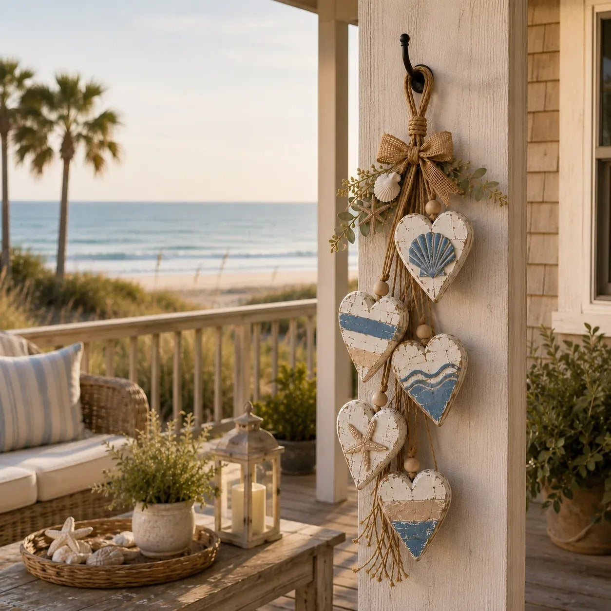 Hanging heart-shaped wall decoration