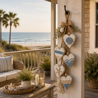 Hanging heart-shaped wall decoration-Coastal Blue