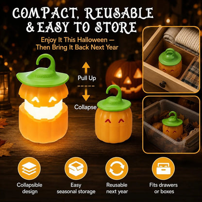 Halloween Pull-Up Light-Up Lantern CollectionGhost Pumpkin Skeleton