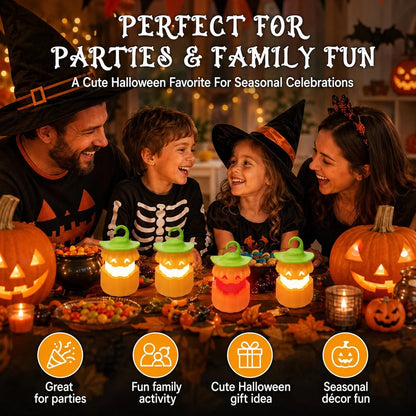 Halloween Pull-Up Light-Up Lantern CollectionGhost Pumpkin Skeleton
