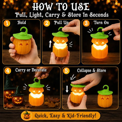 Halloween Pull-Up Light-Up Lantern CollectionGhost Pumpkin Skeleton