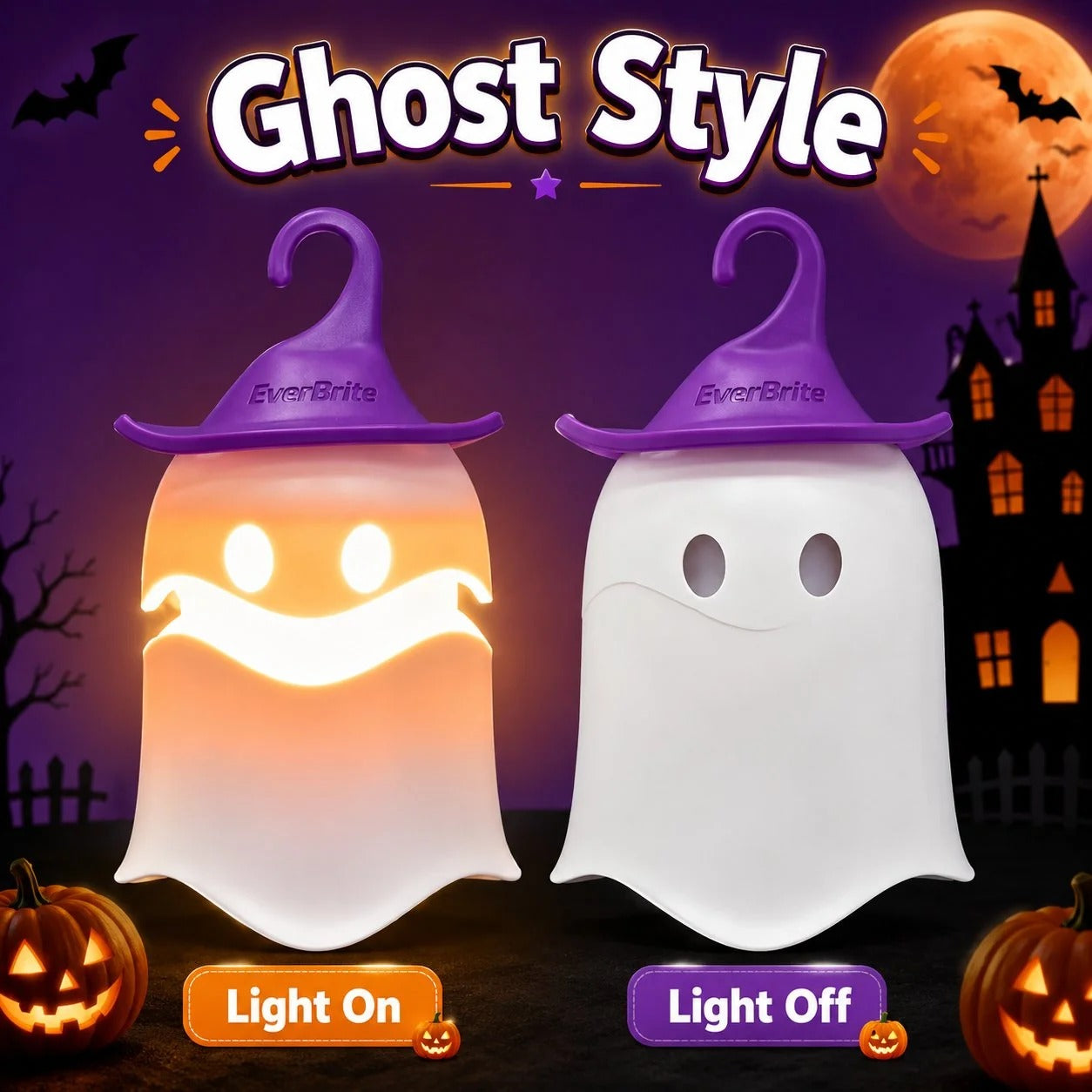 Halloween Pull-Up Light-Up Lantern CollectionGhost Pumpkin Skeleton
