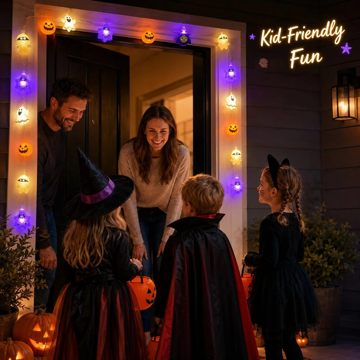 Halloween LED String Lights: Pumpkin and Skull Decorative Lights