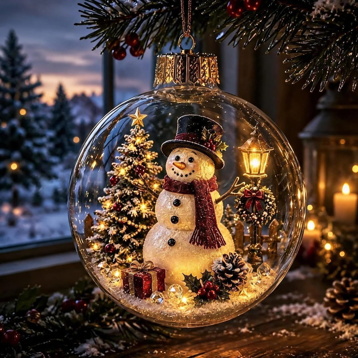 Light-up Christmas tree ornament（Cardboard box packaging）